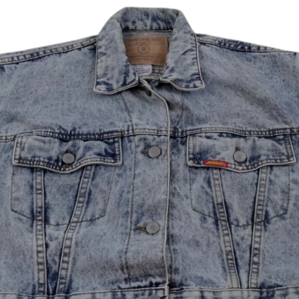 Jordache Vintage 80's Denim Jacket Women's Size Small Acid Washed Blue Jean